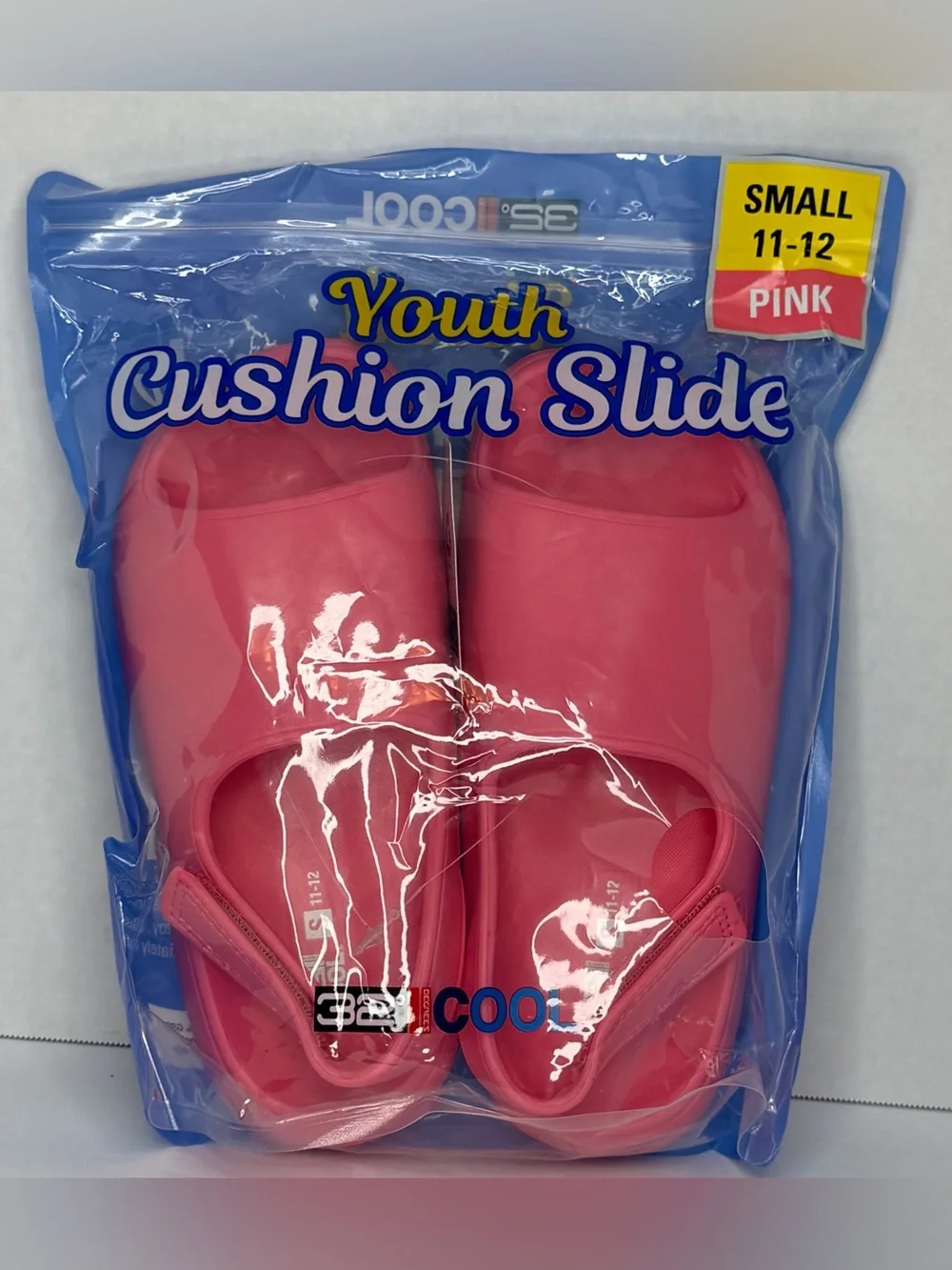 32 Degrees Cool Youth Pink Cushion Slides S 11-12 NIB Adjustable Strap